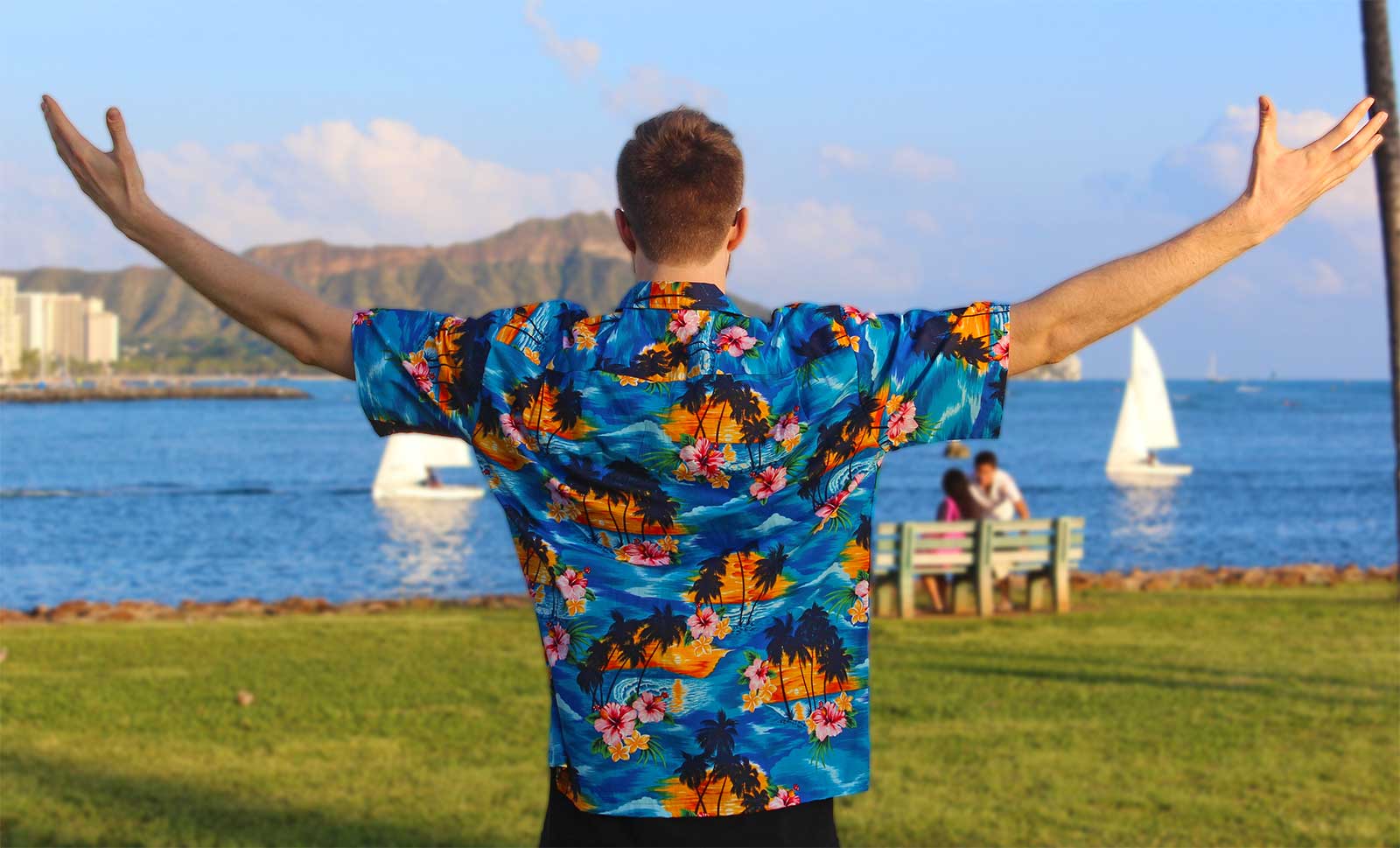 Scenic Print Hawaiian Shirts