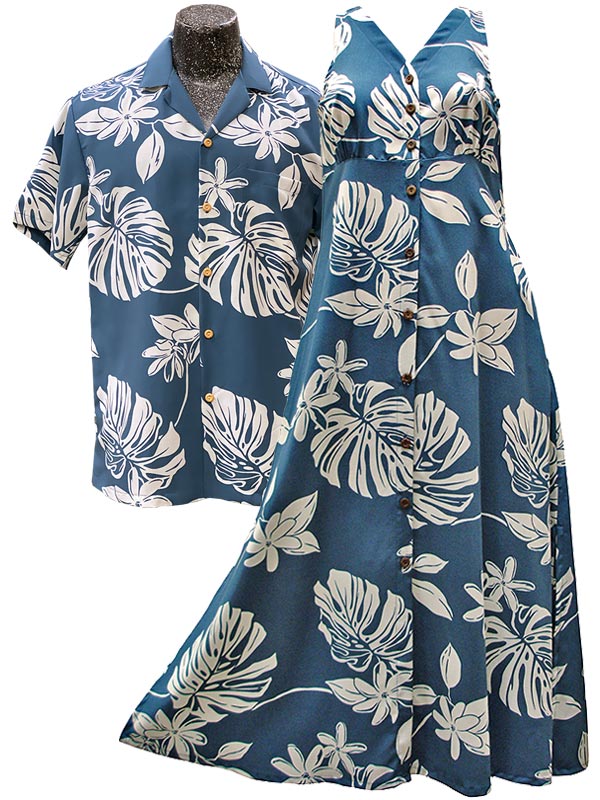 Couples Matching Matching Hawaiian Shirts And Dresses Family