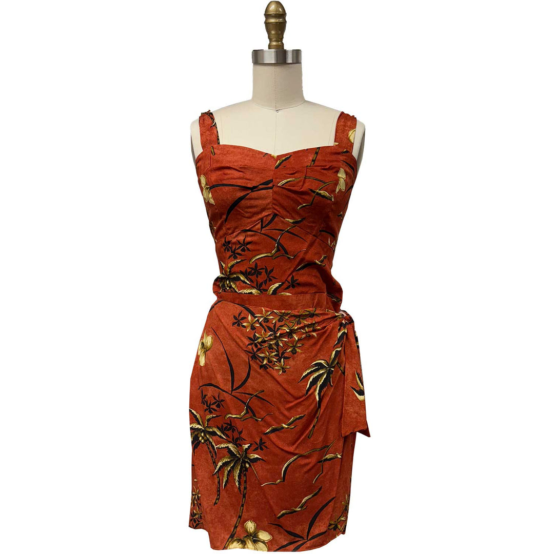 Oasis Palms Sarong Dress - Rust