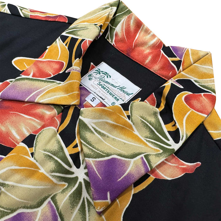Retro Anthurium Panel - Midnight Hawaiian Shirt