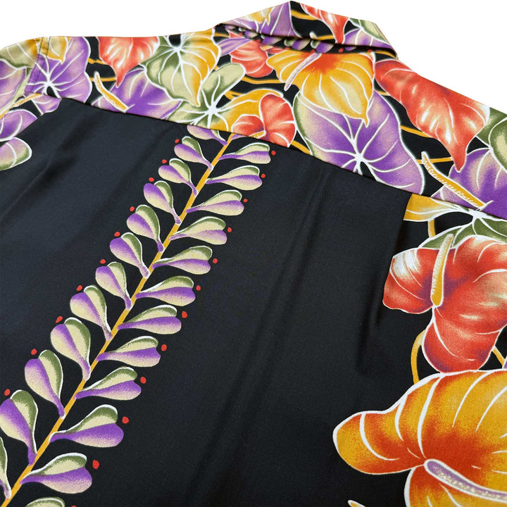 Retro Anthurium Panel - Midnight Hawaiian Shirt