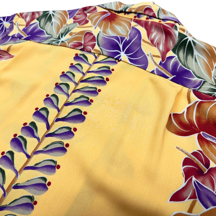Retro Anthurium Panel - Faded Sun Hawaiian Shirt
