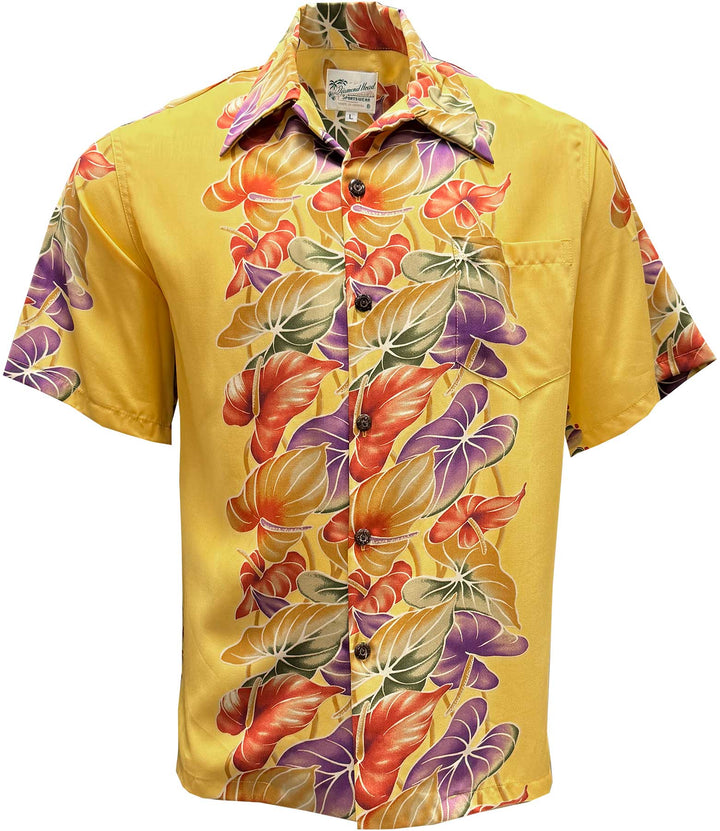 Retro Anthurium Panel - Faded Sun Hawaiian Shirt