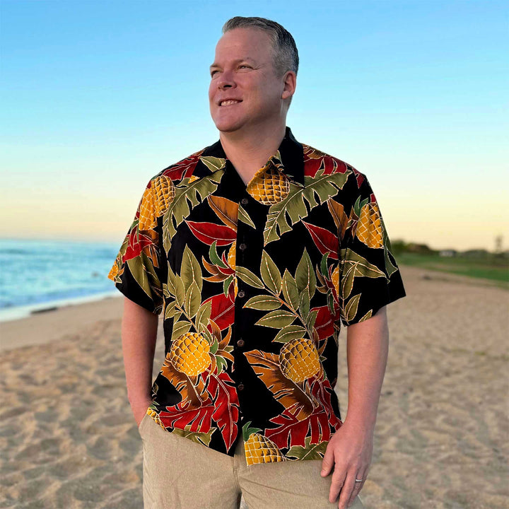 Retro Pineapple - Midnight Hawaiian Shirt
