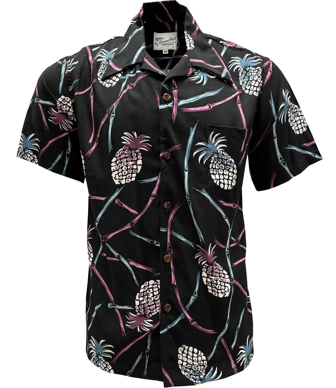 Retro Pineapple Bamboo - Island Night Hawaiian Shirt