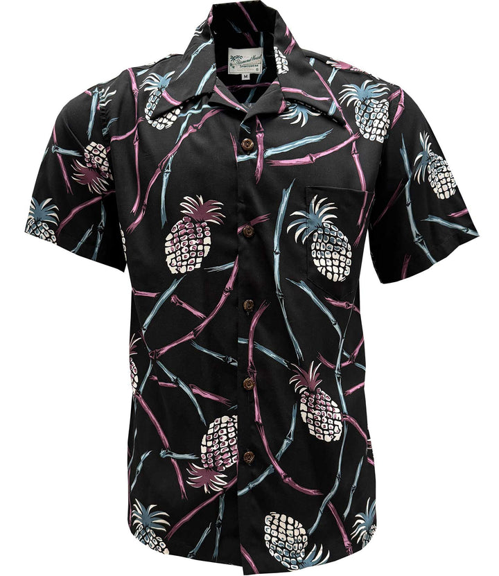 Retro Pineapple Bamboo - Island Night Hawaiian Shirt