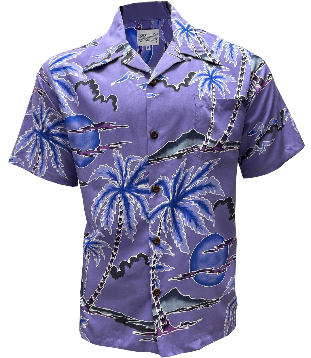Retro Scenic Palm - Purple Hawaiian Shirt