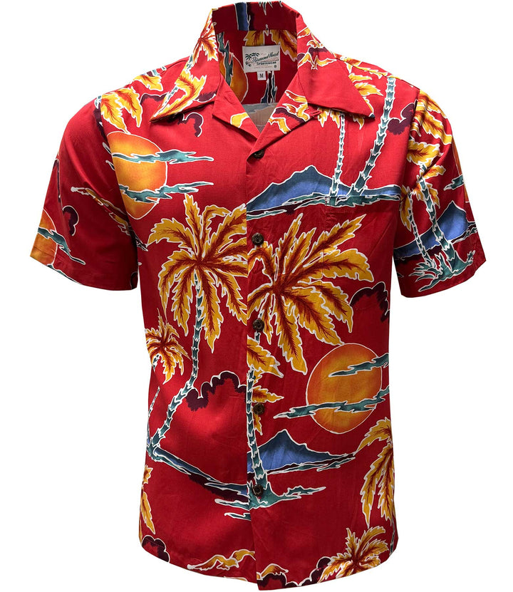 Retro Scenic Palm - Fire Hawaiian Shirt