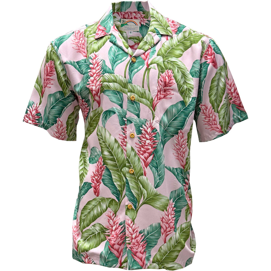 Red Ginger Hawaiian Shirt - Pink