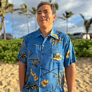 Retro Oasis Cool Water Hawaiian Shirt by Diamond Head Sportswear - Made in Hawaii