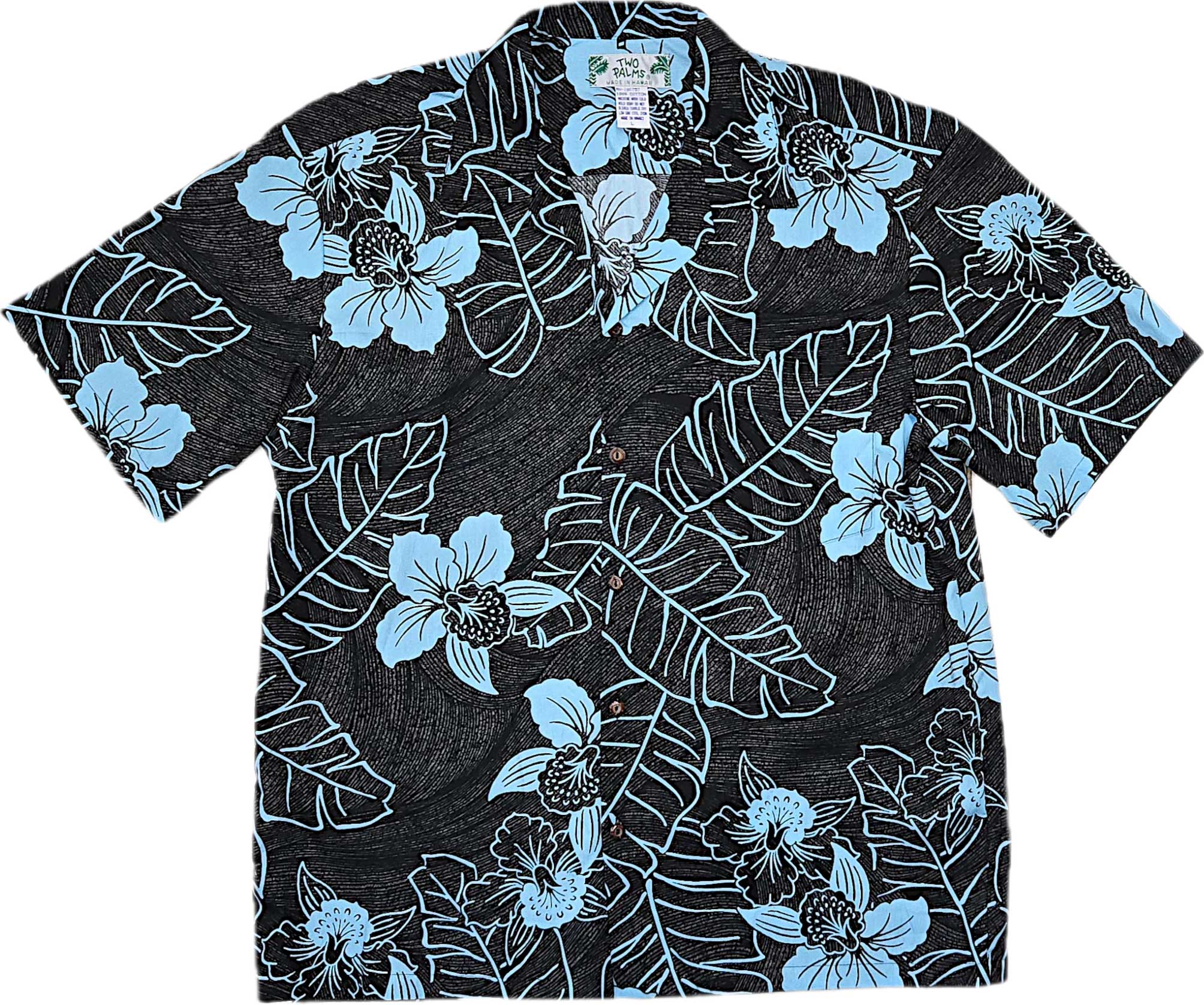 邦楽 BLACK  PASSIONE nihillvana Niihau Black Hawaiian Shirt - Two Palms – AlohaFunWear.com