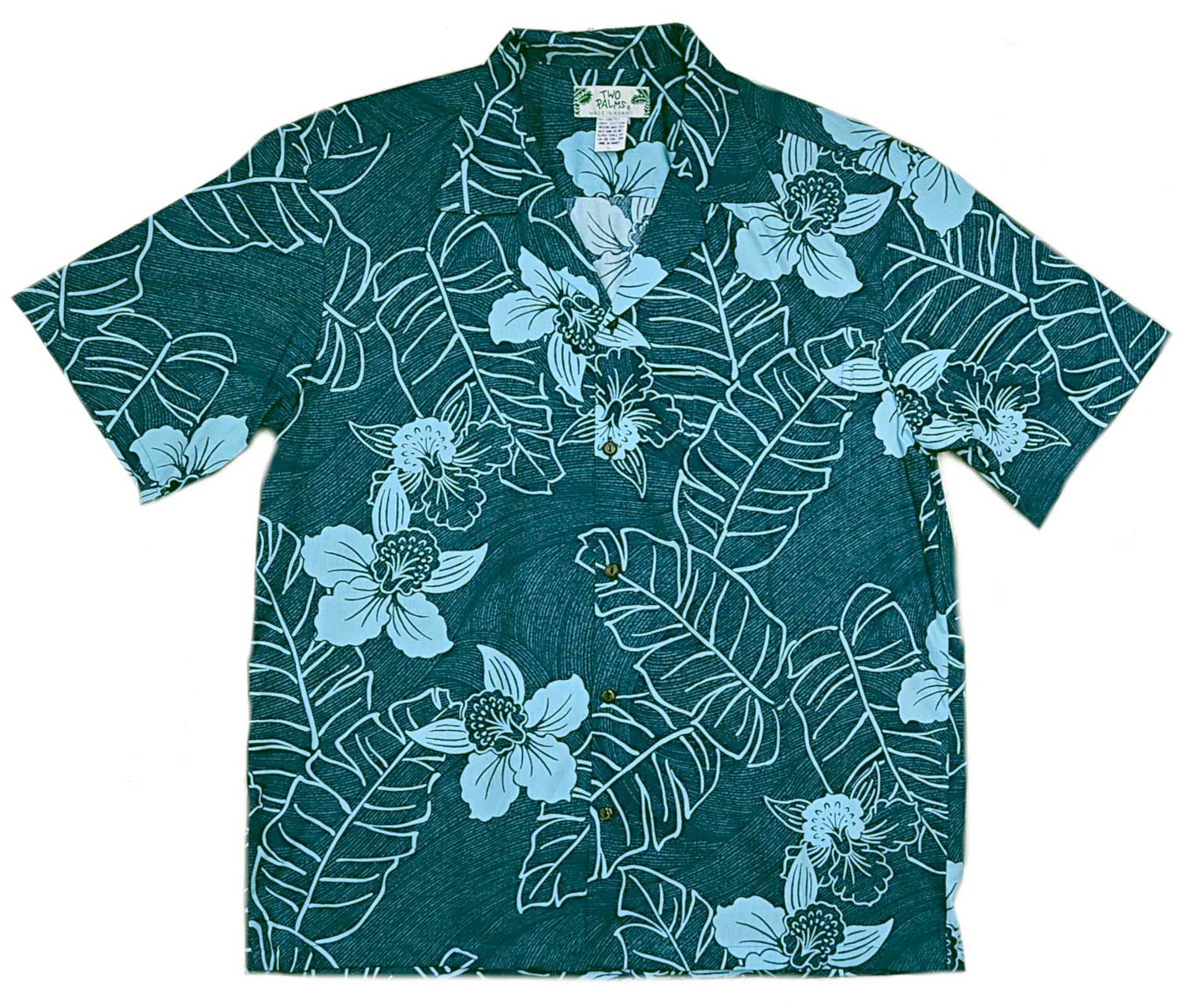 Niihau Teal Hawaiian Shirt - Two Palms – AlohaFunWear.com