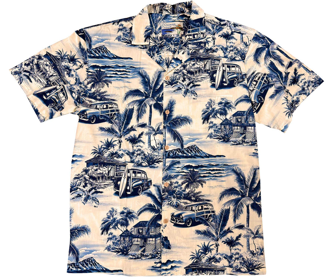 Paradise Woodie Blue Hawaiian Shirt