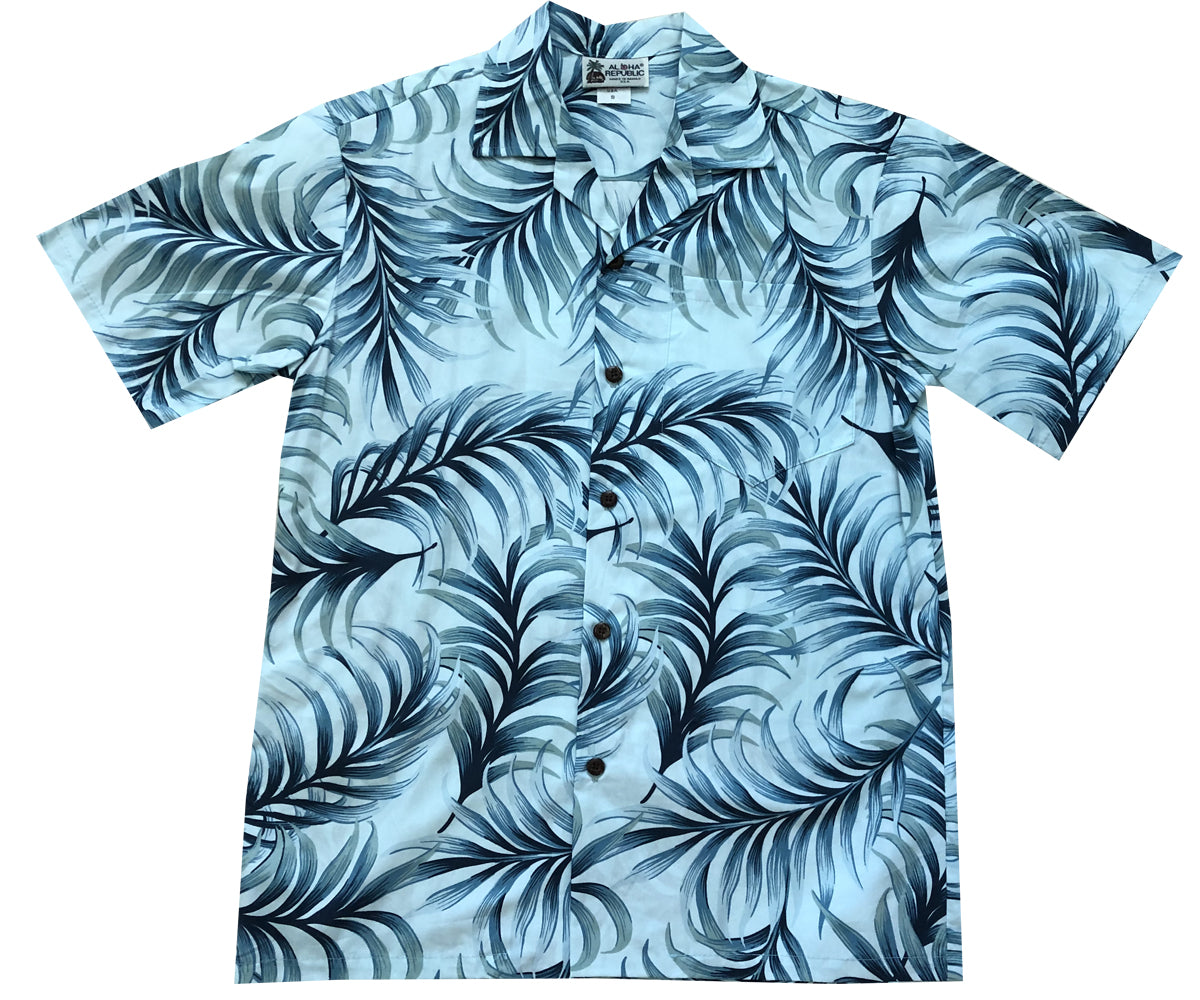 Tropical Tradewinds Blue Hawaiian Shirt