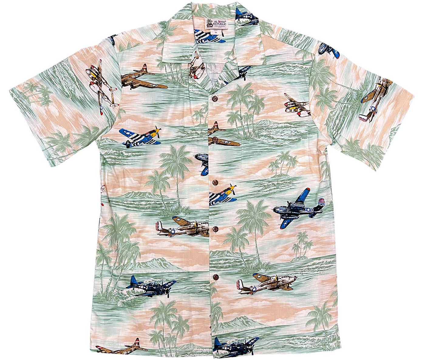 Vintage Air Show Sage Hawaiian Shirt
