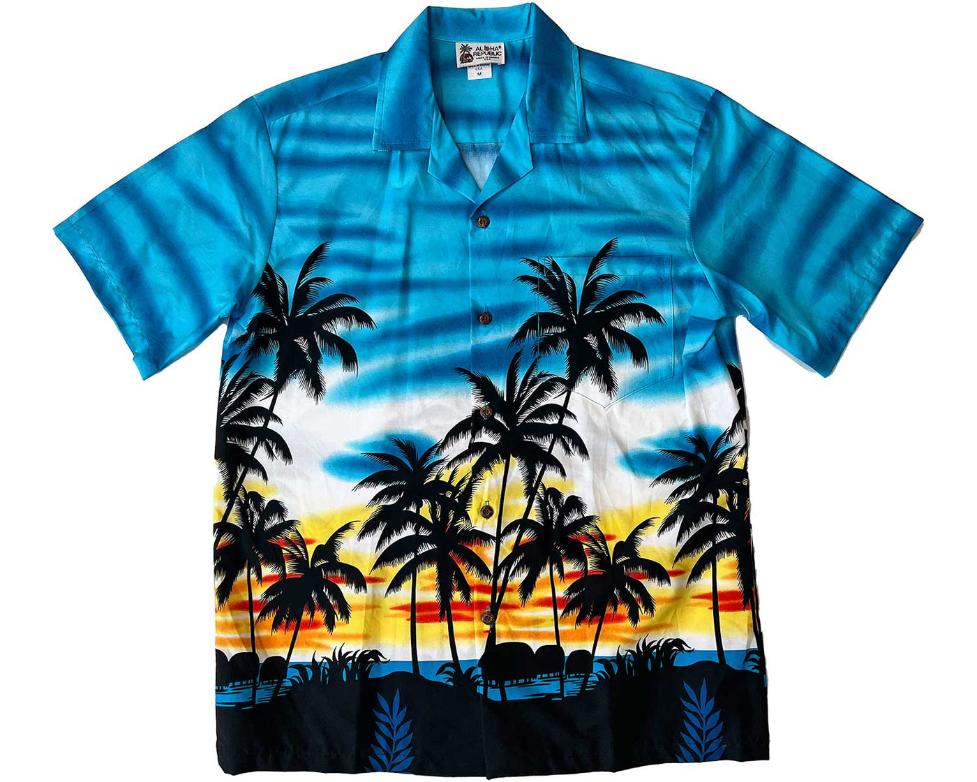 Sunset Glow Blue Hawaiian Shirt