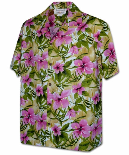 Pacific Legend Hibiscus Rainforest Pink Hawaiian Shirt Small