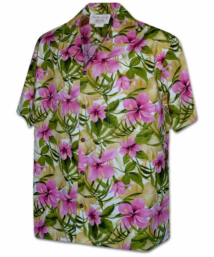 Pacific Legend Hibiscus Rainforest Hawaiian Shirt Pink