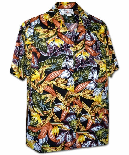 Paradise Heat Black Hawaiian Shirt