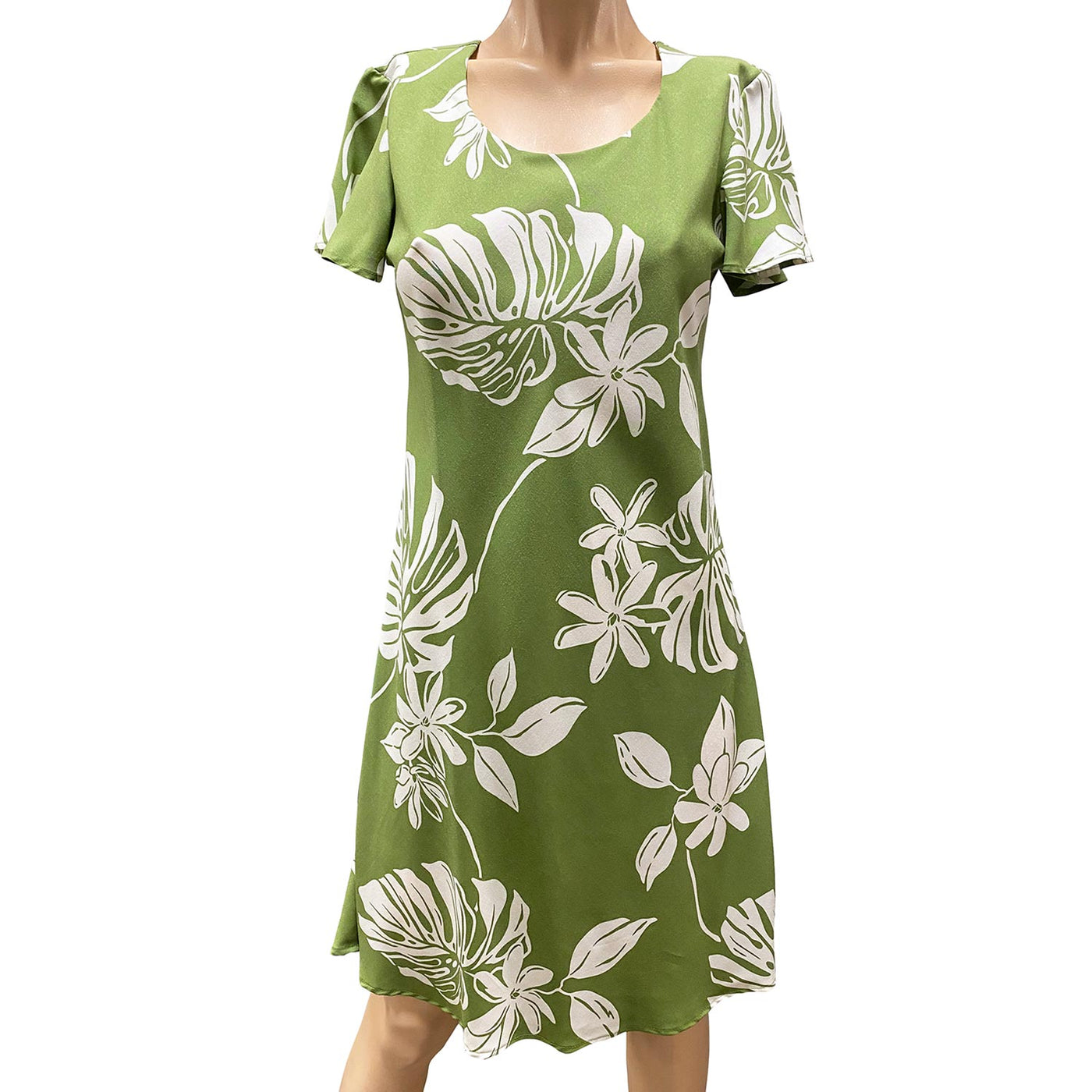 Tiare Fest Green A-Line Dress with Cap Sleeves