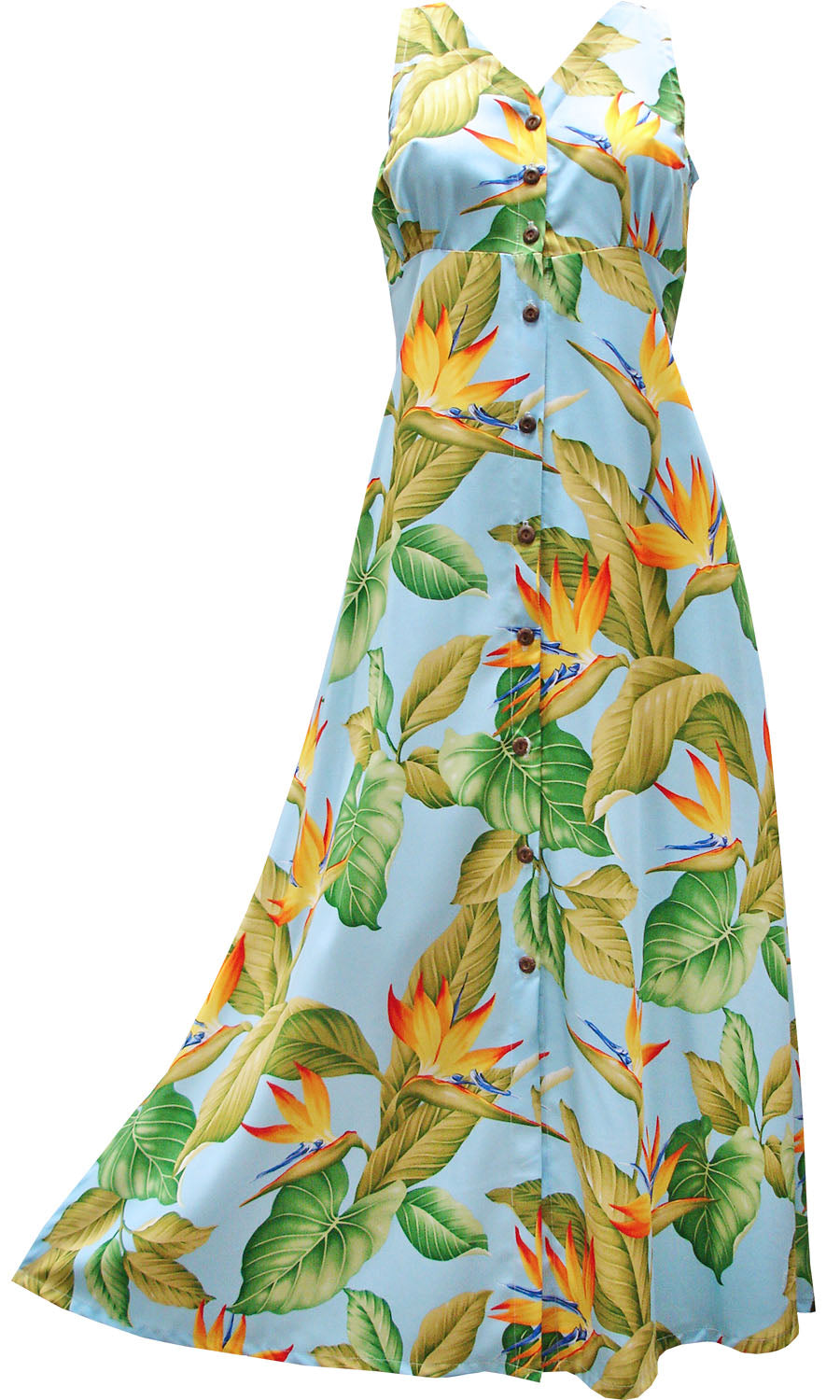 Watercolor Paradise Cream Button-Front Tank Sun Dress AlohaFunWear.com Watercolor Paradise Cream Button-Front Tank Sun Dress AlohaFunWear.com