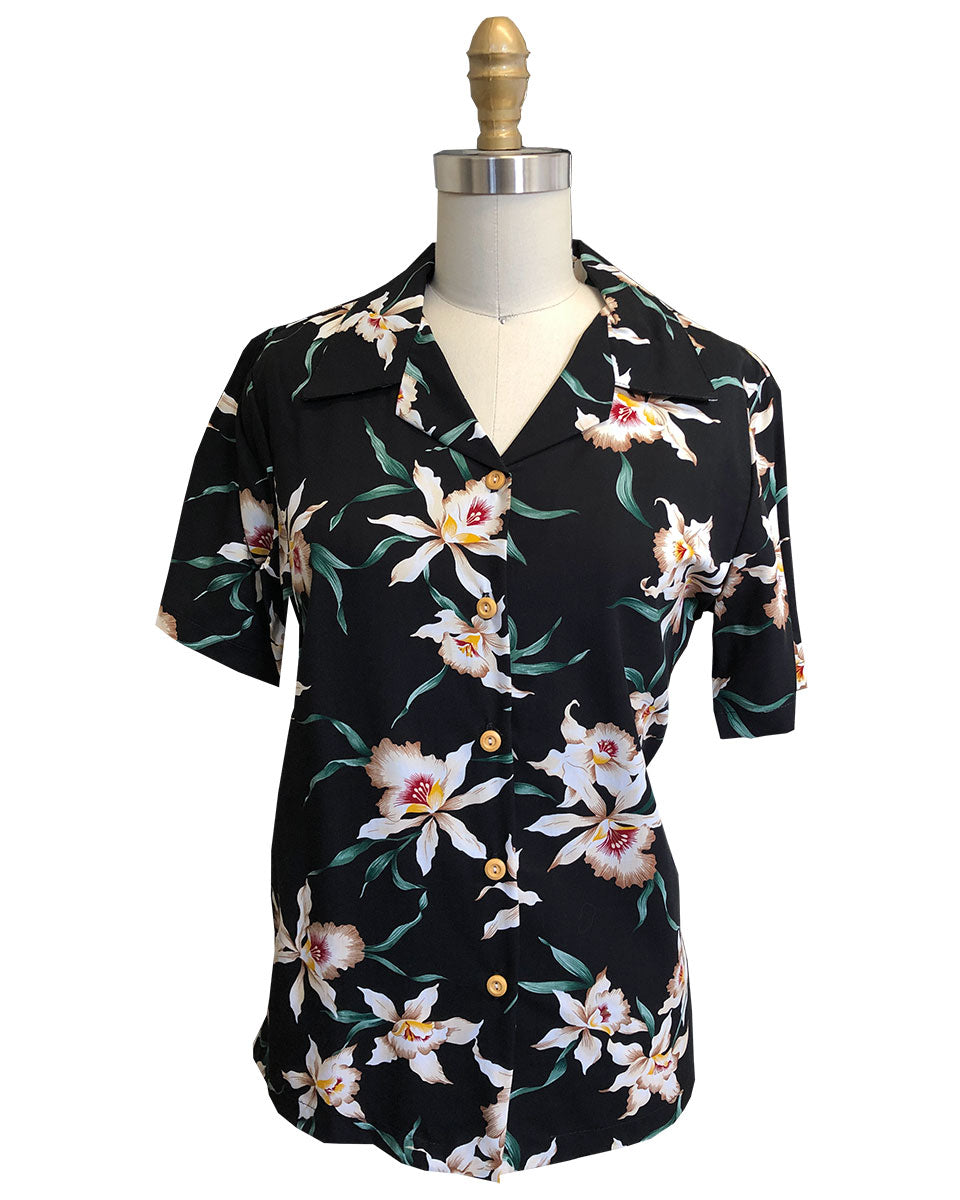 Women's Star Orchid Black Camp Shirt