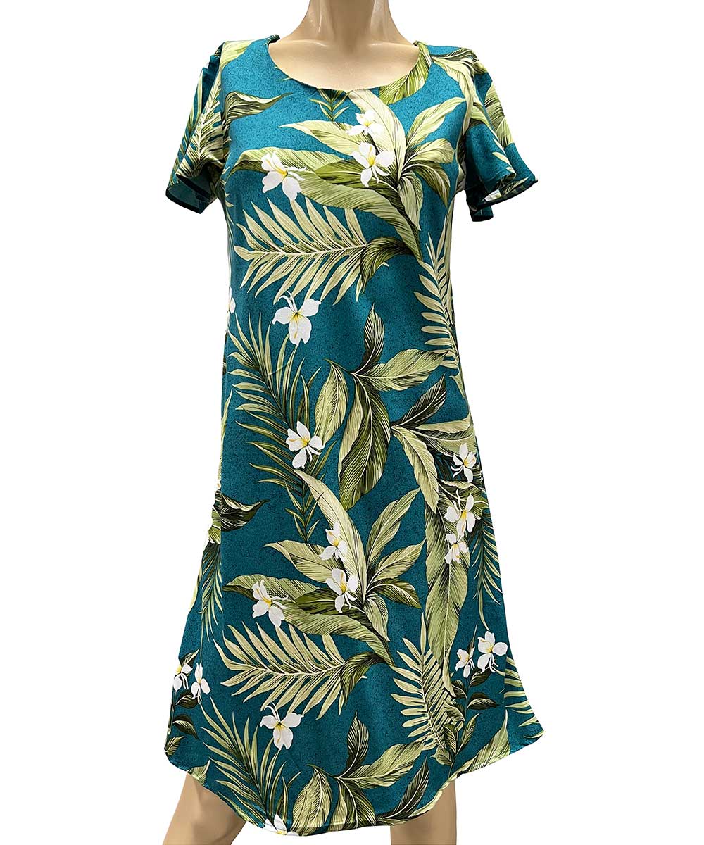 White Ginger Jade A-Line Dress with Cap Sleeves AlohaFunWear.com White Ginger Jade A-Line Dress with Cap Sleeves AlohaFunWear.com