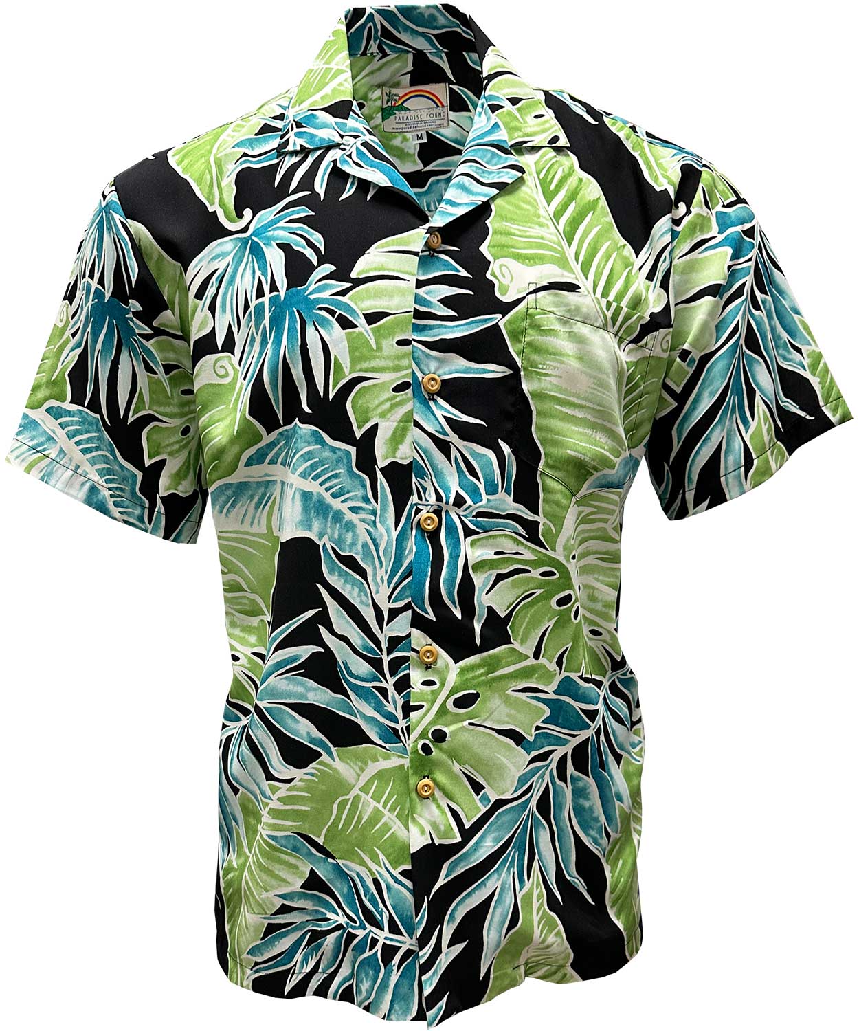 Paradise Found Cabana Palms Black Hawaiian Shirt | AlohaFunWear.com