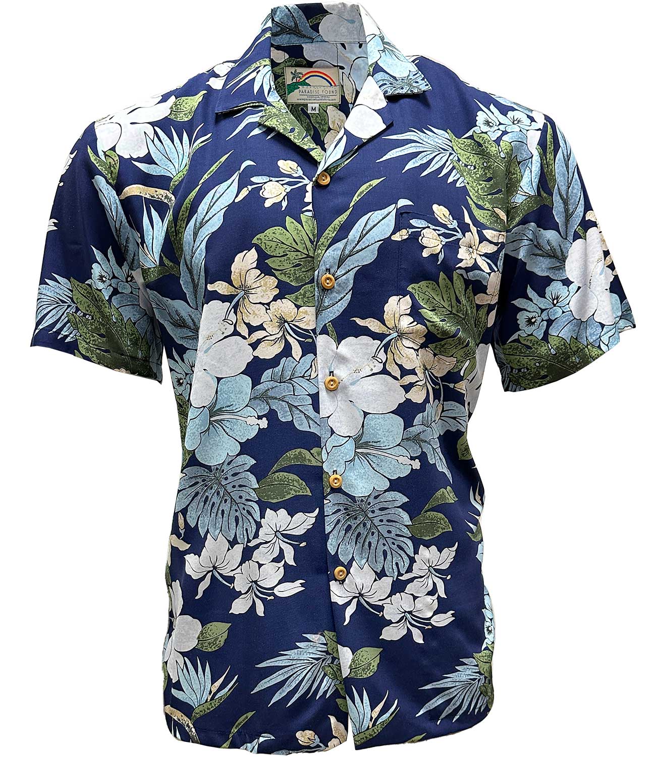 Paradise Found Ohia Navy Hawaiian Shirt