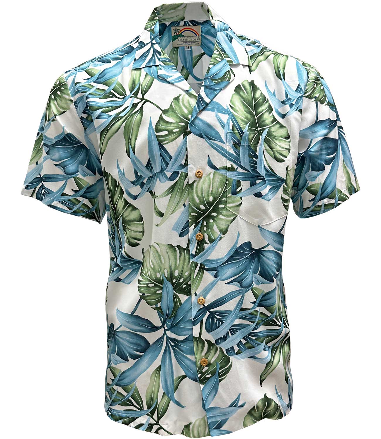 Paradise Found Island Rainforest White Hawaiian Shirt | AlohaFunWear.com