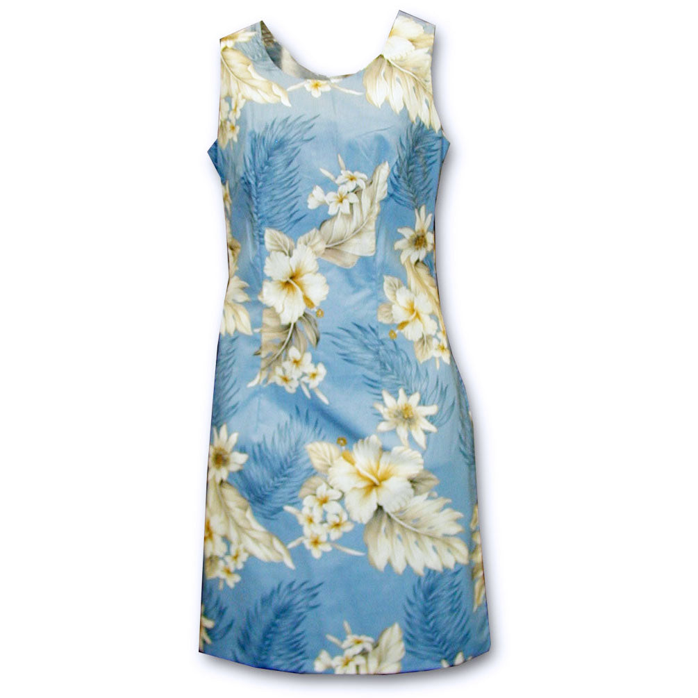 Floral Garden Sky Short Tank Dress AlohaFunWear.com Floral Garden Sky Short Tank Dress AlohaFunWear.com