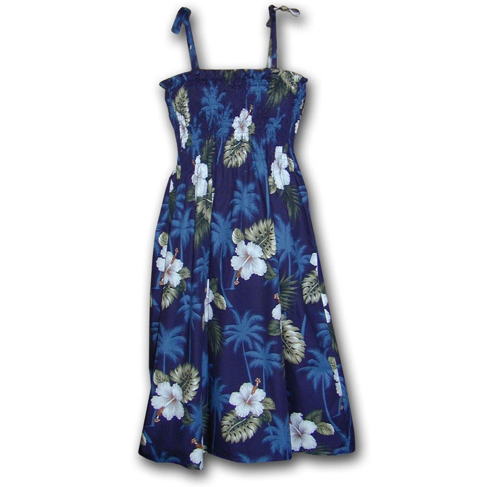 navy blue hawaiian dress Bamboo Paradise Navy Button Front Tank Dress 2XL By Paradise Found
