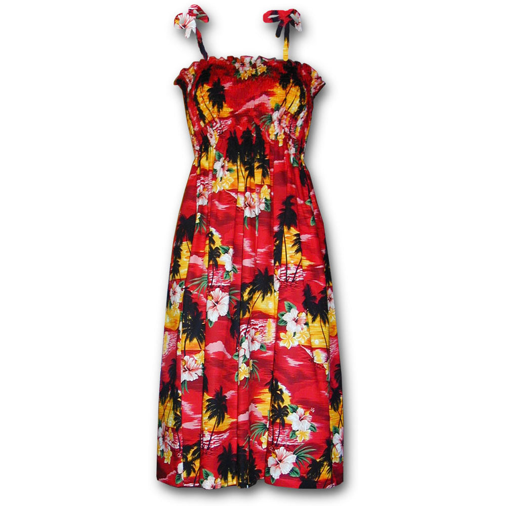 Waikiki Sunset Red Spaghetti Tube Dress AlohaFunWear.com Waikiki Sunset Red Spaghetti Tube Dress AlohaFunWear.com