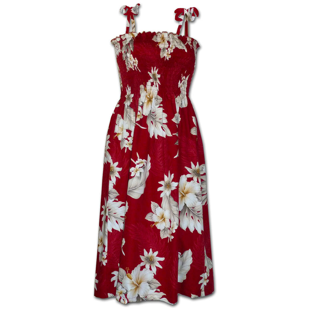 red floral hawaiian dress Vintage Red Hawaiian Dress