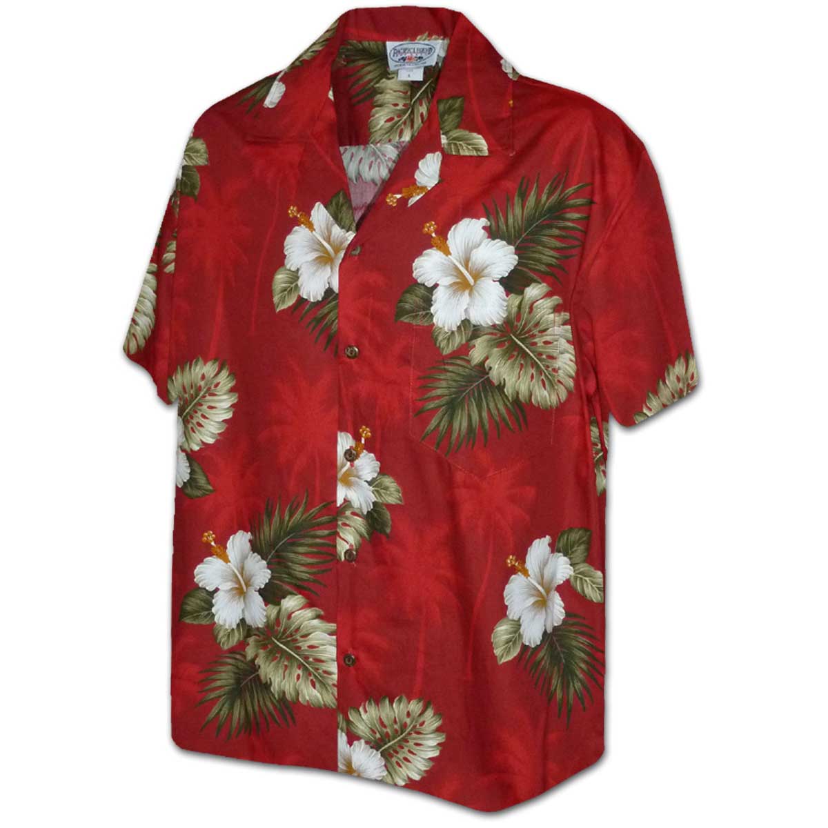 Pacific Legend Hibiscus Blue Cotton Men's Hawaiian Shirt , 4XL