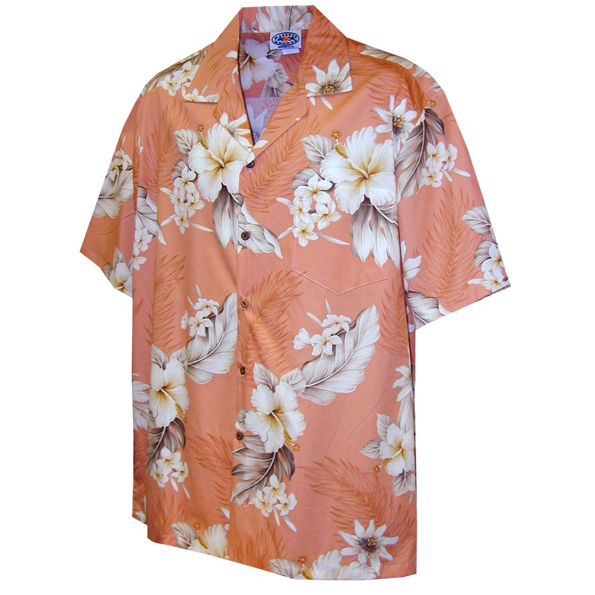 Floral Garden Peach Hawaiian Shirt