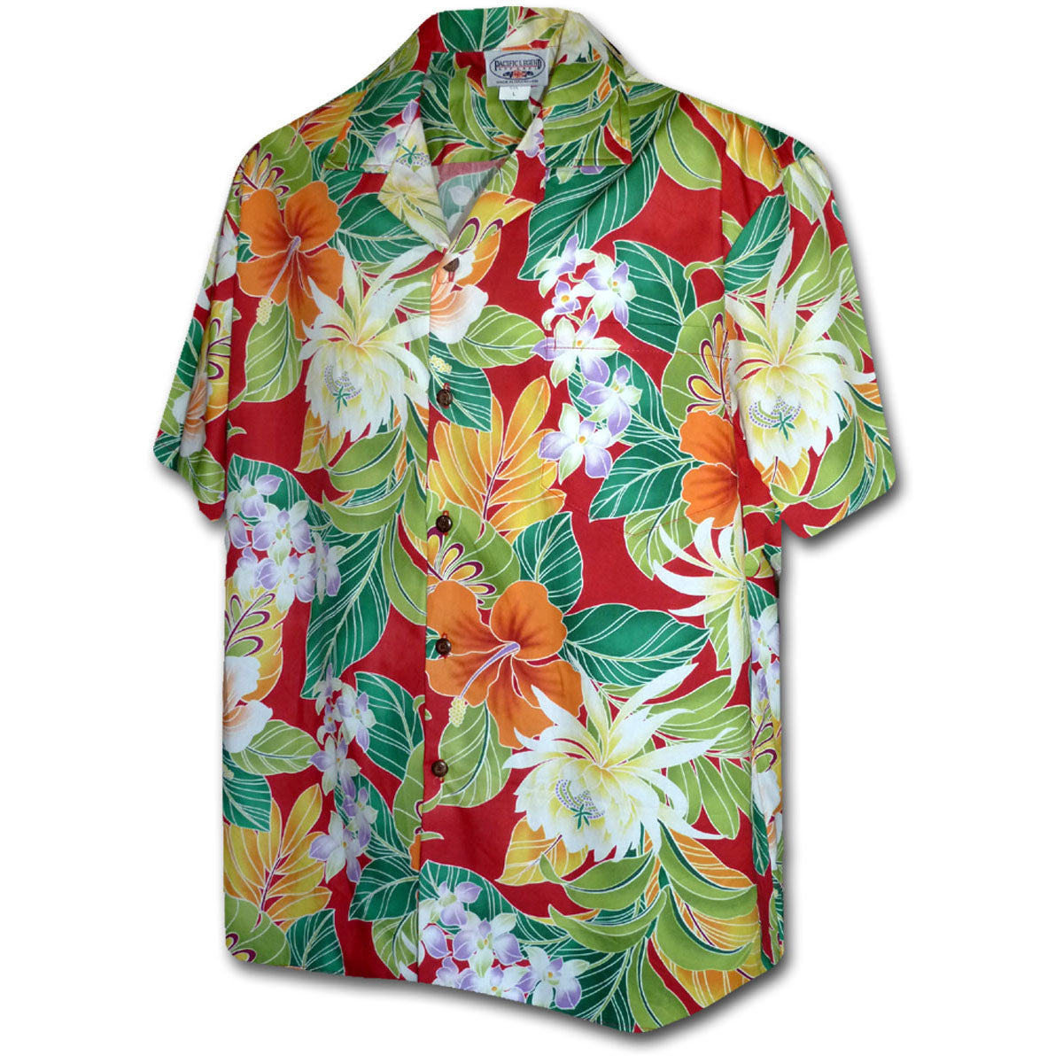 Pacific Legend Vivacious Vibe Hawaiian Shirt - Red | AlohaFunWear.com