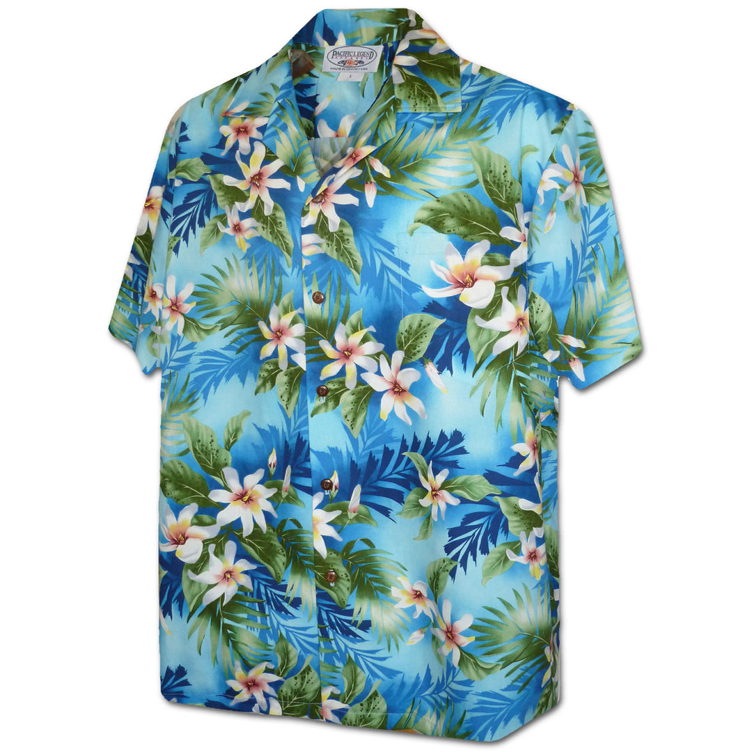 Vibrant Flower Garden Blue Hawaiian Shirt