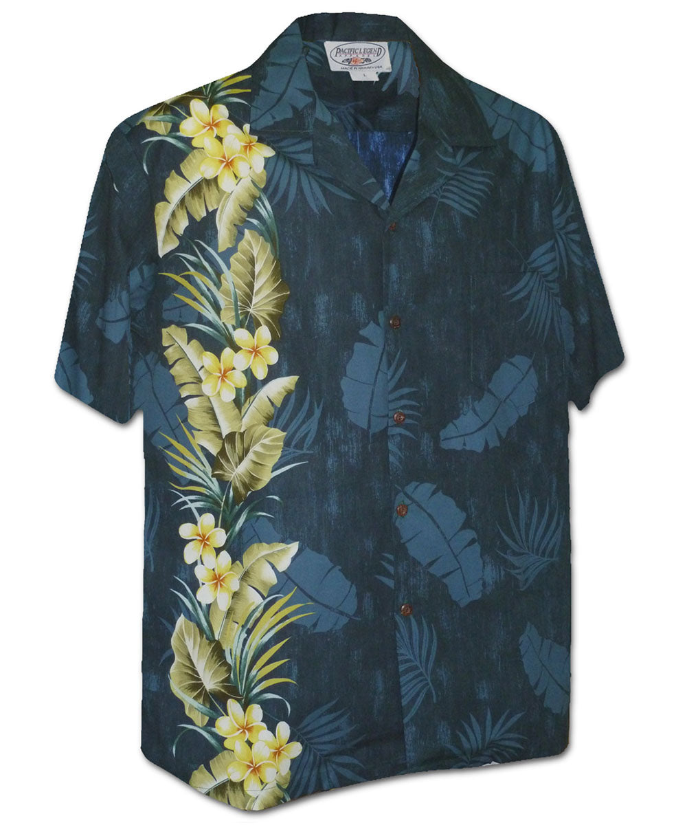 Manoa Garden Navy Hawaiian Shirt