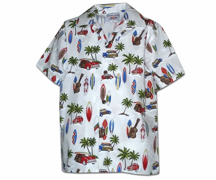 Surfer Anthem White Boy's Hawaiian Shirt