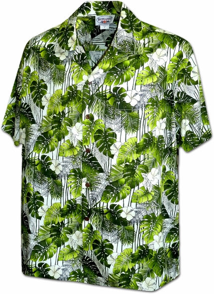 Tropical Blast Green Hawaiian Shirt