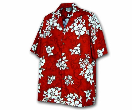 White Flower Red Boy's Hawaiian Shirt