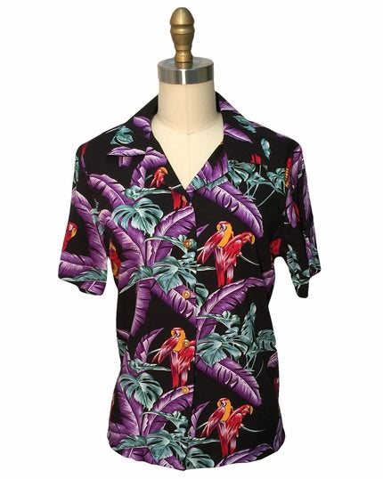 Women's Junglebird Black Camp Shirt