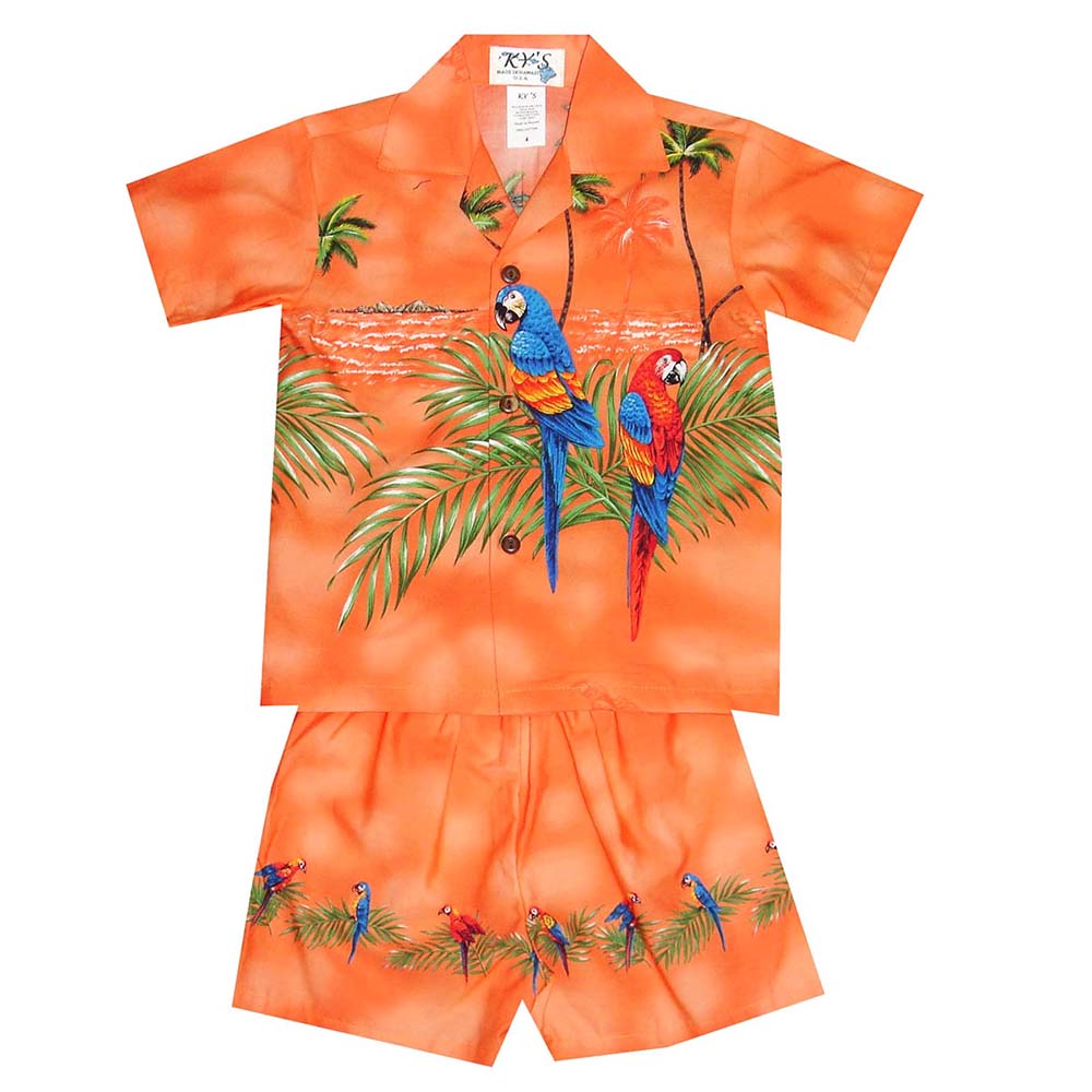 shop for boy's matching Hawaiian shirts and shorts sets (cabana sets)