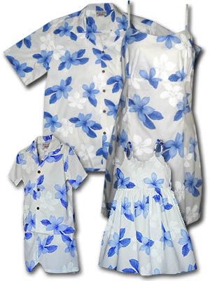 Island Prince and Princess matching Hawaiian shirts and dresses for the family