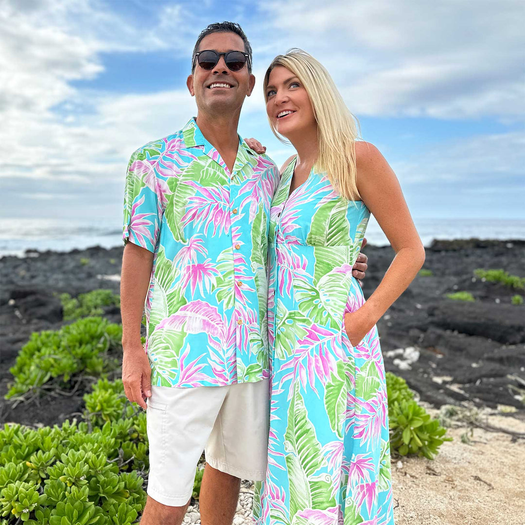 Matching aloha fashion attire