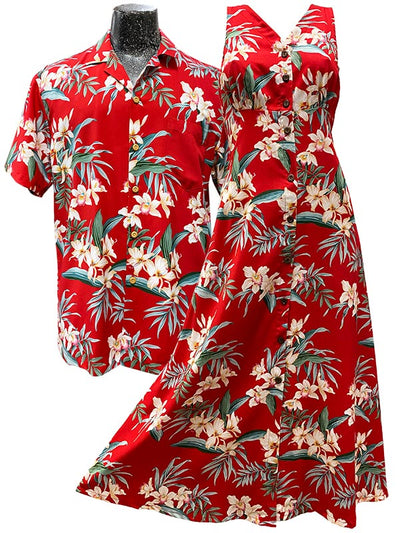 Ginger Orchid men's Hawaiian shirts and Women's shirts and dresses