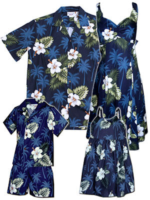 Kilauea matching Hawaiian shirts and dresses for the family