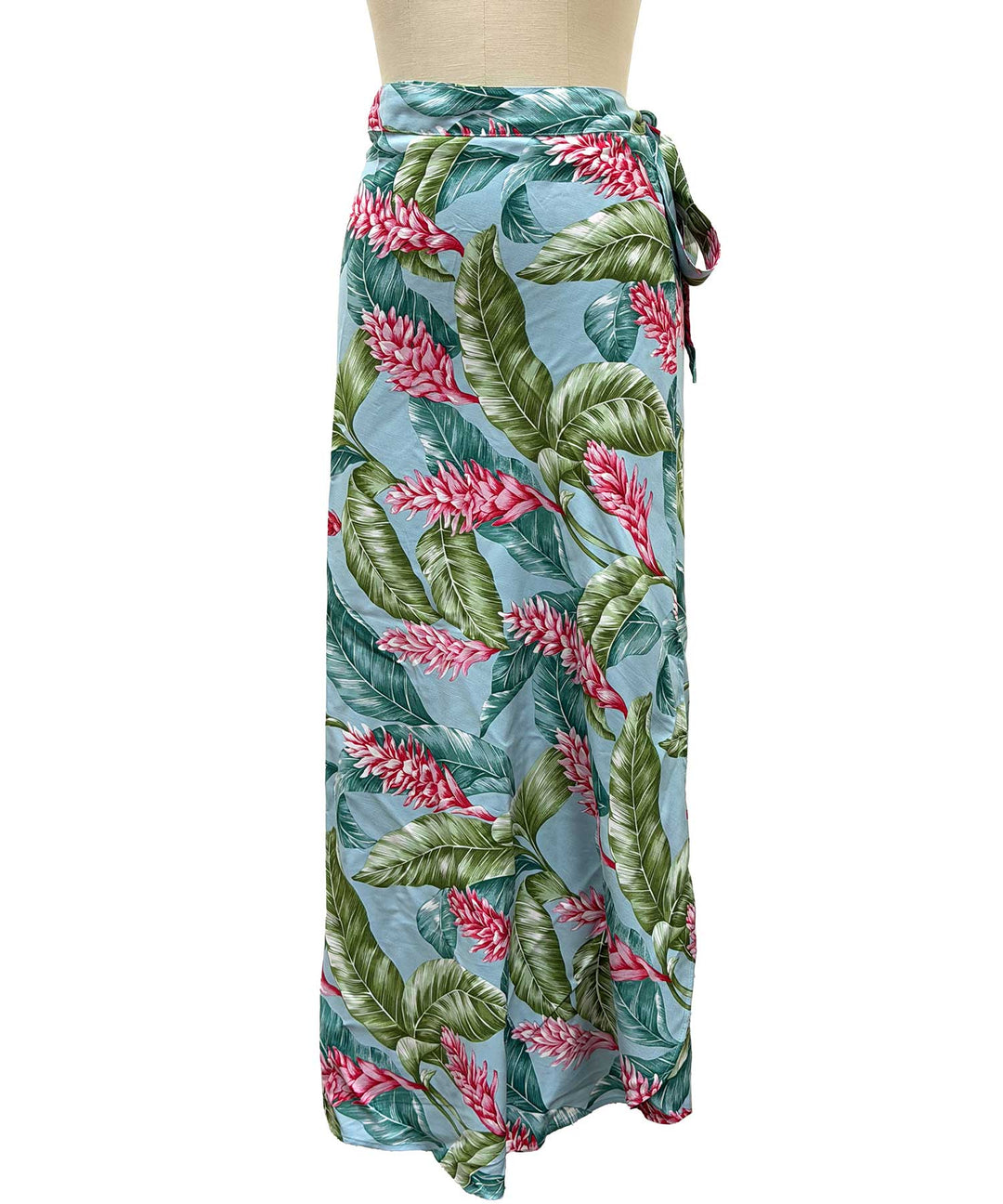 Red Ginger Wrap Skirt - Aqua