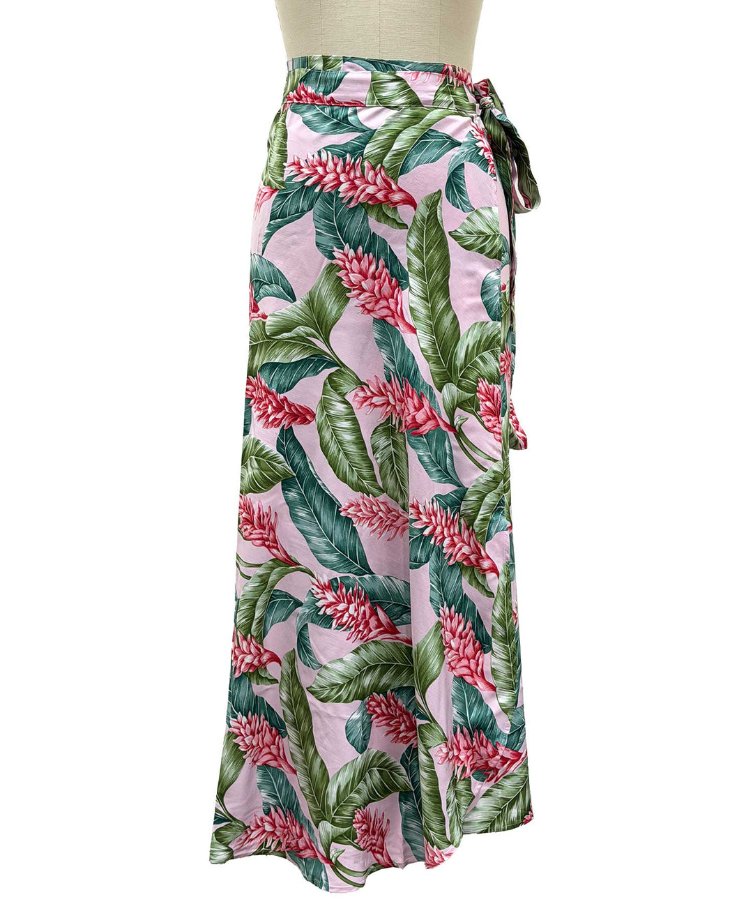 Red Ginger Wrap Skirt - Pink